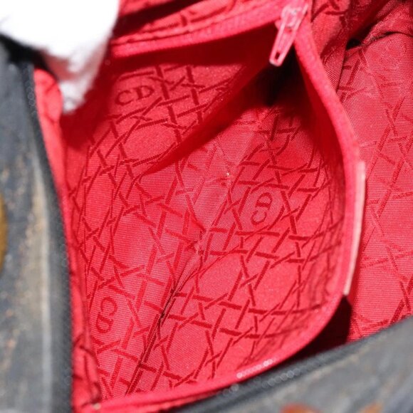 Christian Dior Lady Dior Canage Hand Bag Nylon Black Gold Auth BA7086 - Picture 12 of 16